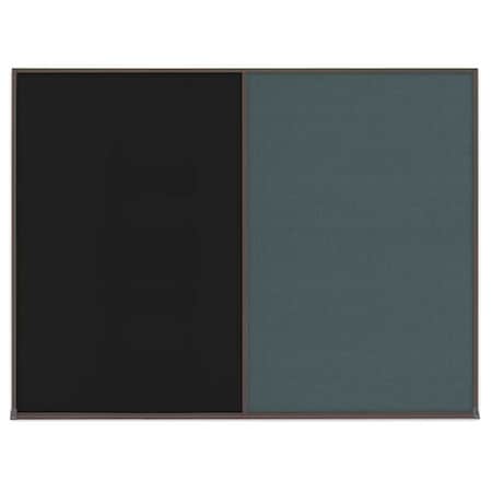 United Visual Products Triple Door Radius Corkboard, 72"X48", B UV80055-BRONZE-PEARL